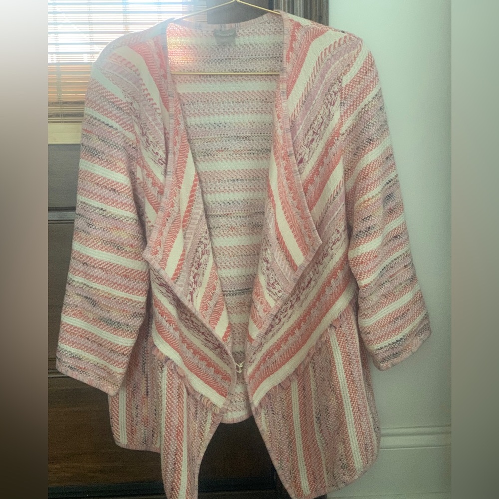 Chico's  Cardigan with Waterfall Collar-2